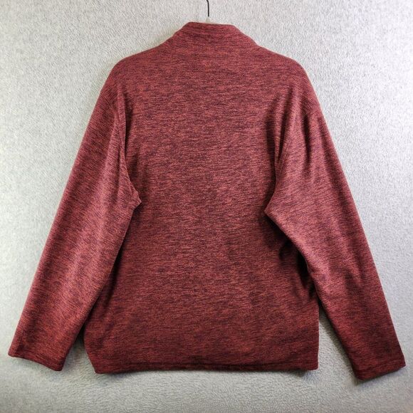 Eddie Bauer Sweater Mens L Red Heathered 1/4 Zip Pullover Fleece Hiking Trails - Picture 4 of 11